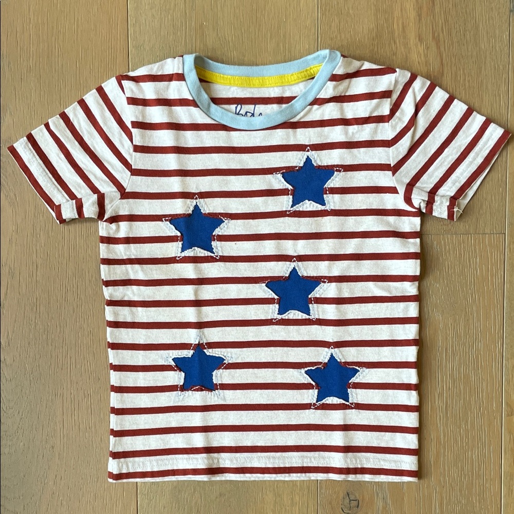 Mini Boden Stars and Stripes T-shirt, size 4-5